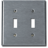 Leviton 84109-40 2-Gang 2-Toggle Oversized Steel Faceplate